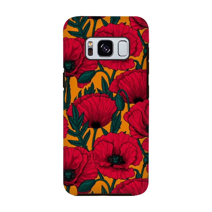 Galaxy S8 StrongFit Red poppy garden by Katerina Kirilova