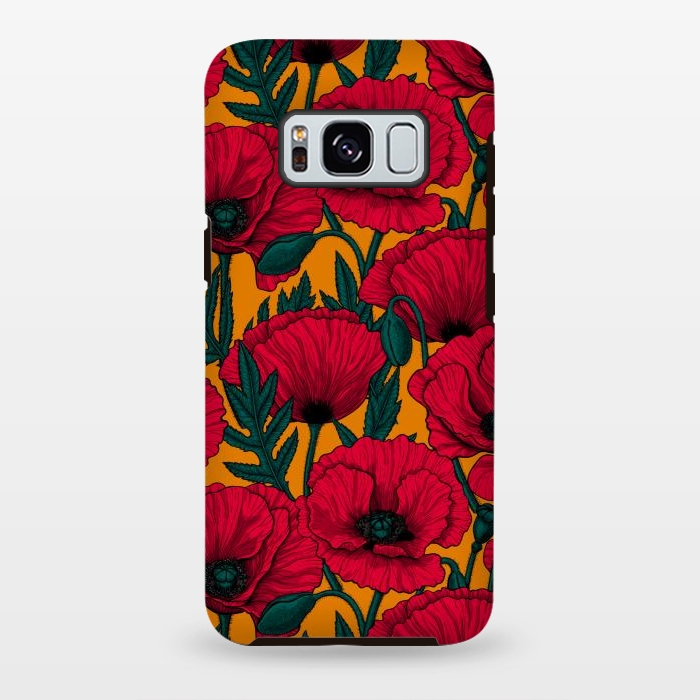 Galaxy S8 plus StrongFit Red poppy garden by Katerina Kirilova