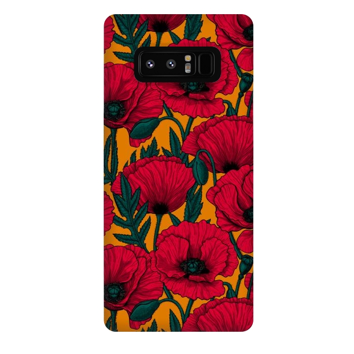 Galaxy Note 8 StrongFit Red poppy garden by Katerina Kirilova