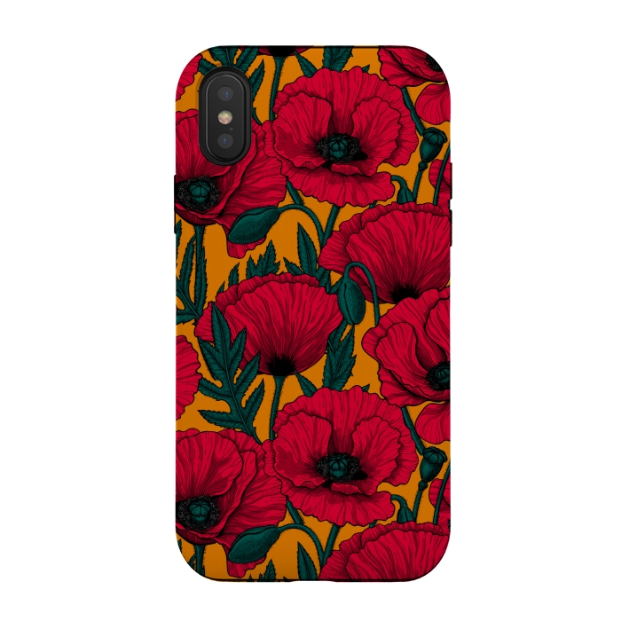 iPhone Xs / X StrongFit Red poppy garden by Katerina Kirilova