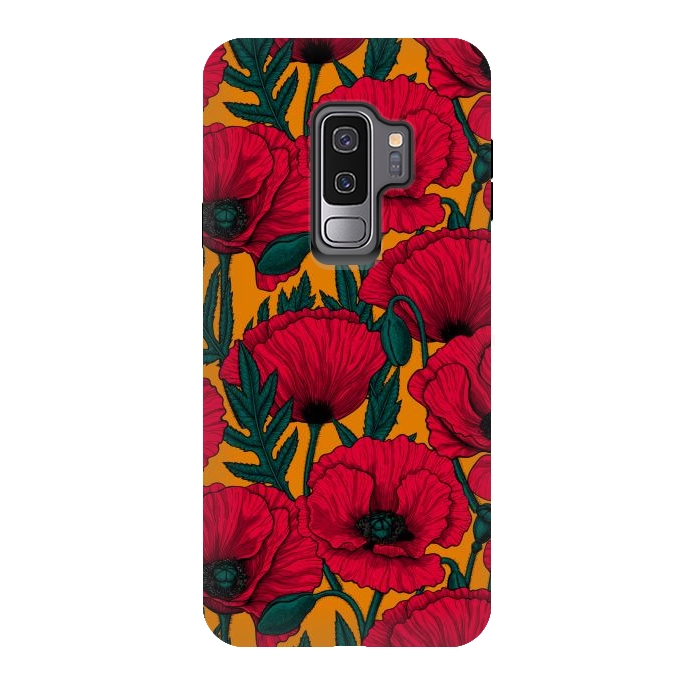 Galaxy S9 plus StrongFit Red poppy garden by Katerina Kirilova