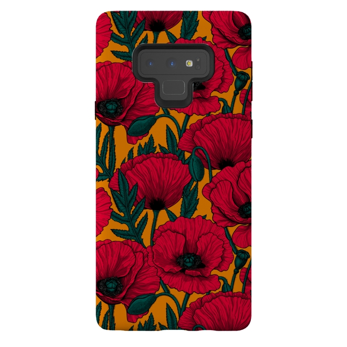 Galaxy Note 9 StrongFit Red poppy garden by Katerina Kirilova