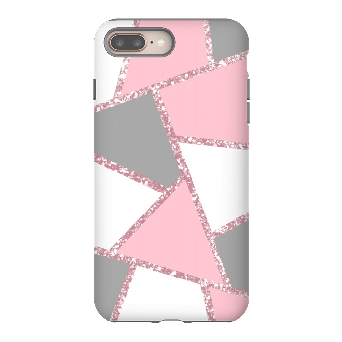 iPhone 7 plus StrongFit Geometric pink glitters by Jms