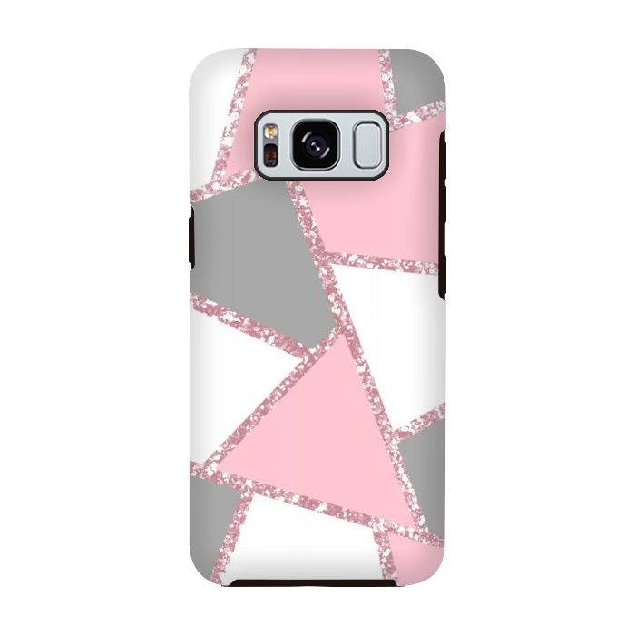 Galaxy S8 StrongFit Geometric pink glitters by Jms