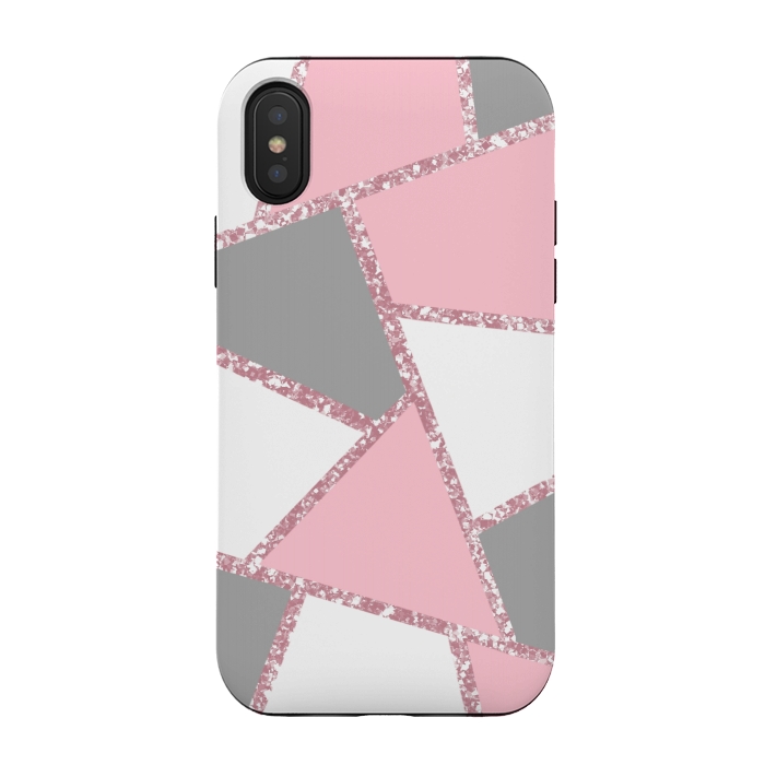 iPhone Xs / X StrongFit Geometric pink glitters by Jms