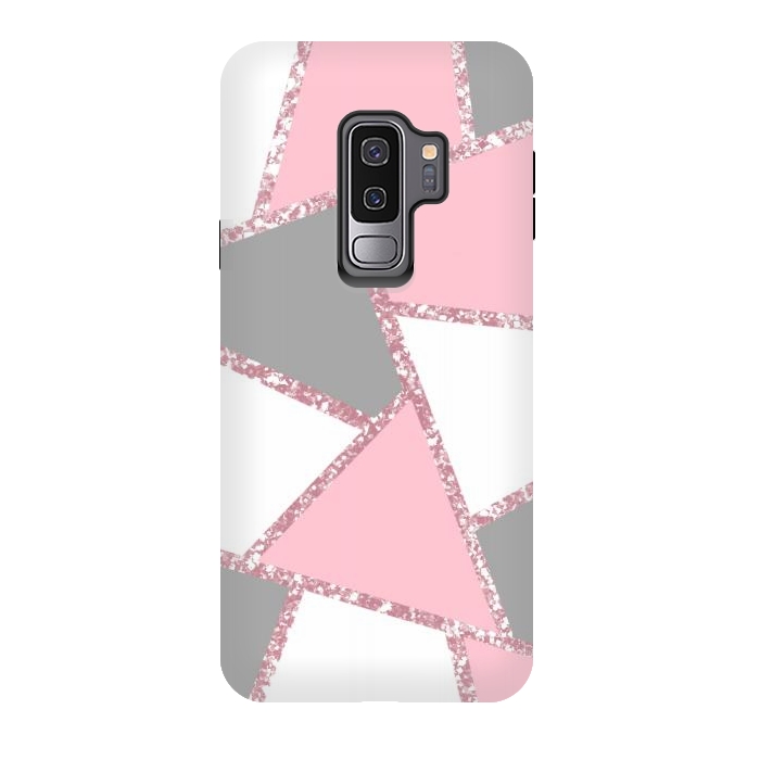 Galaxy S9 plus StrongFit Geometric pink glitters by Jms