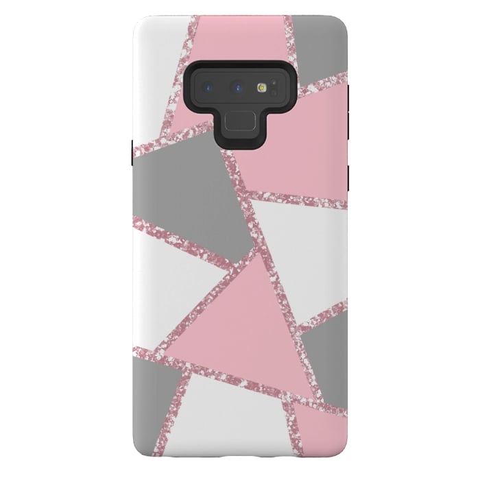 Galaxy Note 9 StrongFit Geometric pink glitters by Jms