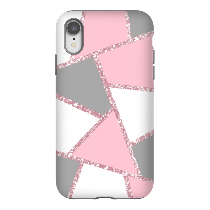 iPhone Xr StrongFit Geometric pink glitters by Jms