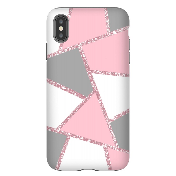 iPhone Xs Max StrongFit Geometric pink glitters by Jms