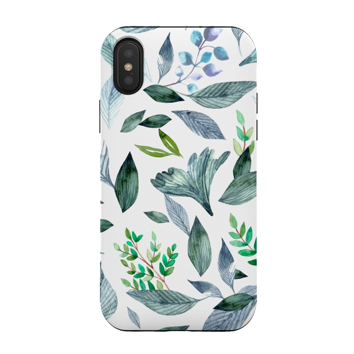 iPhone Xs / X StrongFit Watercolor fallen leaves 2 by Bledi