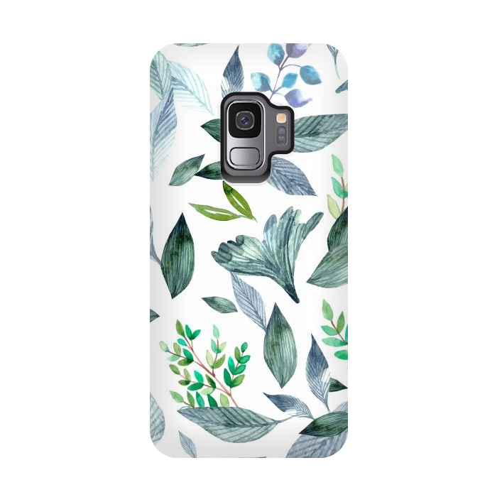 Galaxy S9 StrongFit Watercolor fallen leaves 2 by Bledi