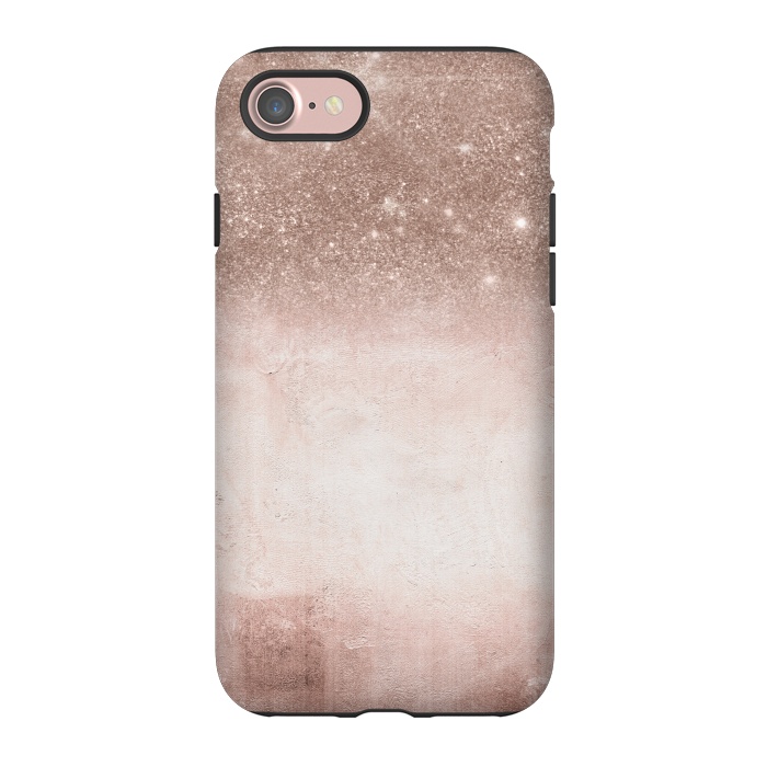 iPhone 7 StrongFit Rose Gold Blush Glitter and  Concrete by  Utart