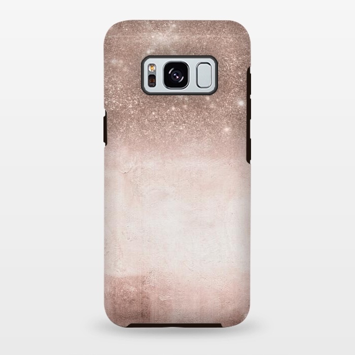 Galaxy S8 plus StrongFit Rose Gold Blush Glitter and  Concrete by  Utart