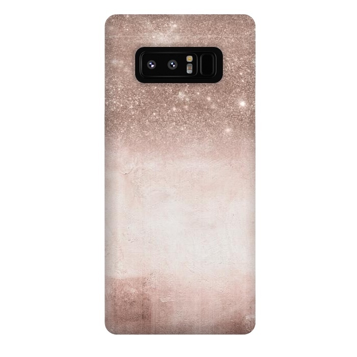 Galaxy Note 8 StrongFit Rose Gold Blush Glitter and  Concrete by  Utart