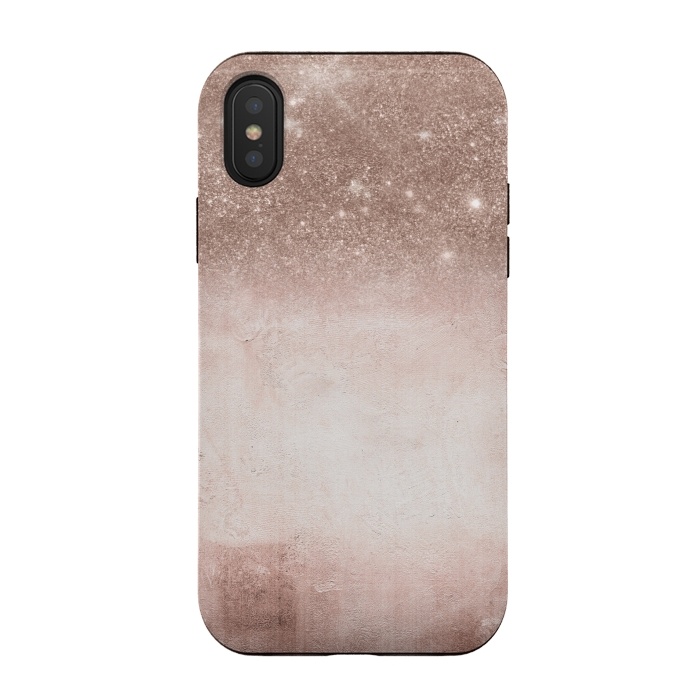 iPhone Xs / X StrongFit Rose Gold Blush Glitter and  Concrete by  Utart