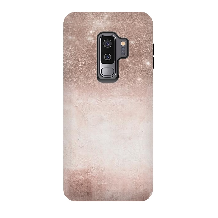 Galaxy S9 plus StrongFit Rose Gold Blush Glitter and  Concrete by  Utart