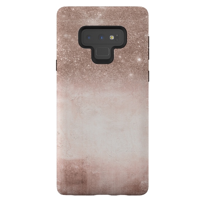 Galaxy Note 9 StrongFit Rose Gold Blush Glitter and  Concrete by  Utart