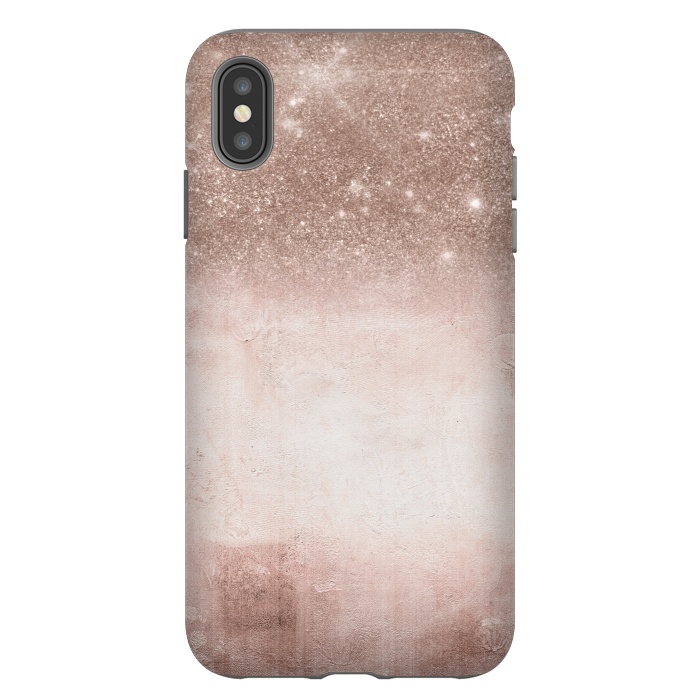 iPhone Xs Max StrongFit Rose Gold Blush Glitter and  Concrete by  Utart