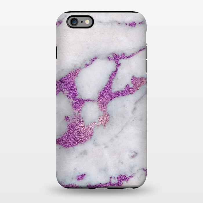 iPhone 6/6s plus StrongFit Purple Glitter Veins on Gray Marble by  Utart