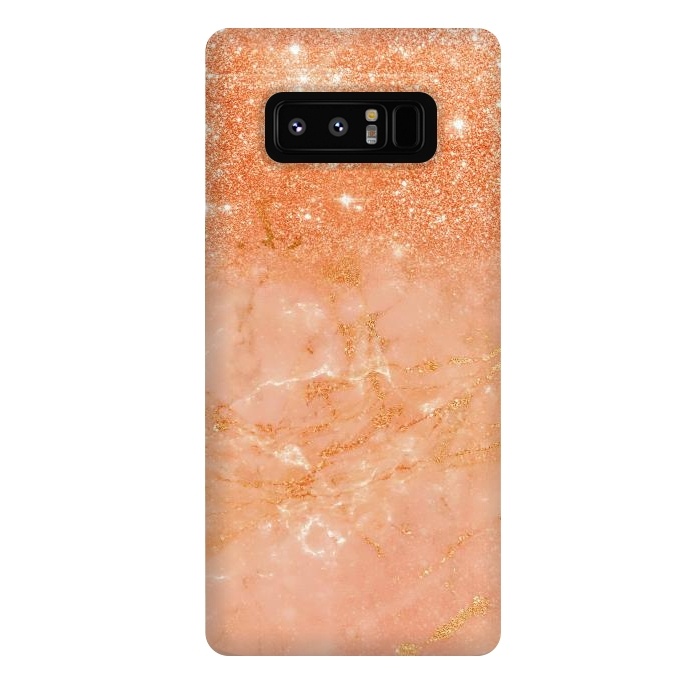 Galaxy Note 8 StrongFit Living Coral Glitter and Veins on marble by  Utart