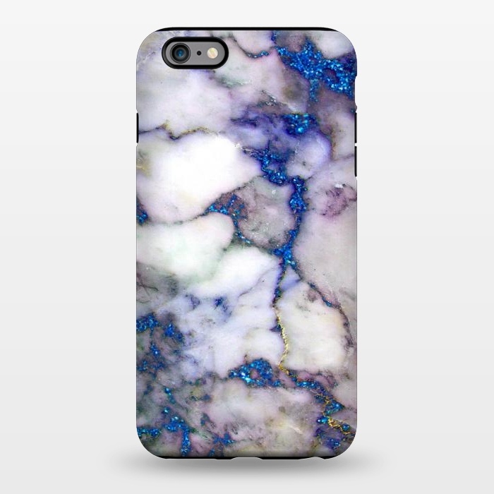 iPhone 6/6s plus StrongFit Blue Glitter Veins on Gray Marble by  Utart