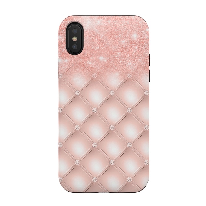 iPhone Xs / X StrongFit Blush Pink Glitter on Luxury Pink Diamonds  by  Utart