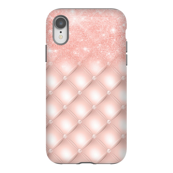 iPhone Xr StrongFit Blush Pink Glitter on Luxury Pink Diamonds  by  Utart