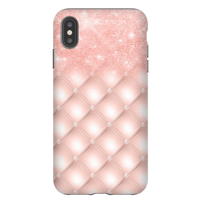 iPhone Xs Max StrongFit Blush Pink Glitter on Luxury Pink Diamonds  by  Utart