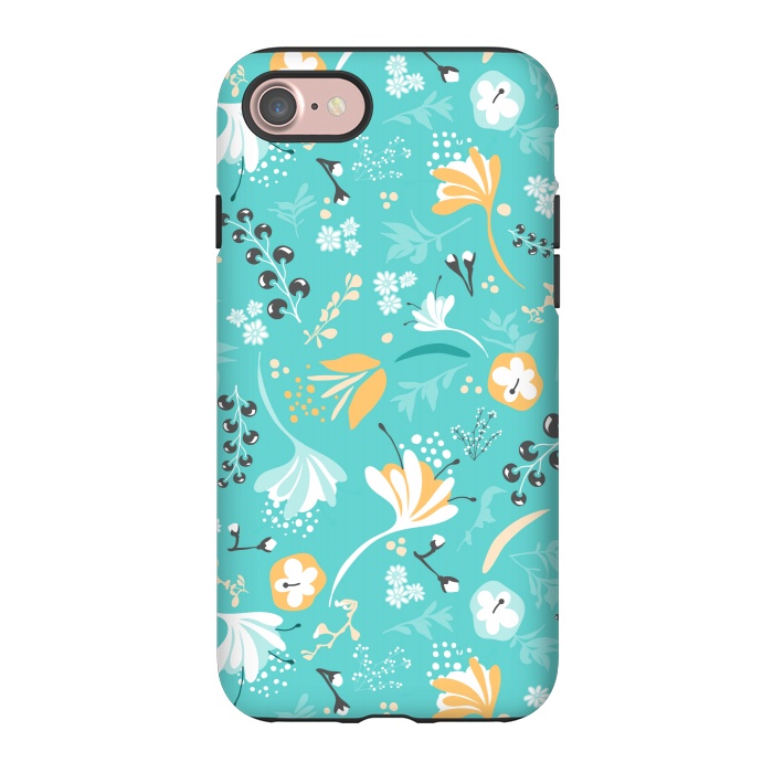 iPhone 7 StrongFit Beautiful BC Blooms on Bright Blue by Paula Ohreen