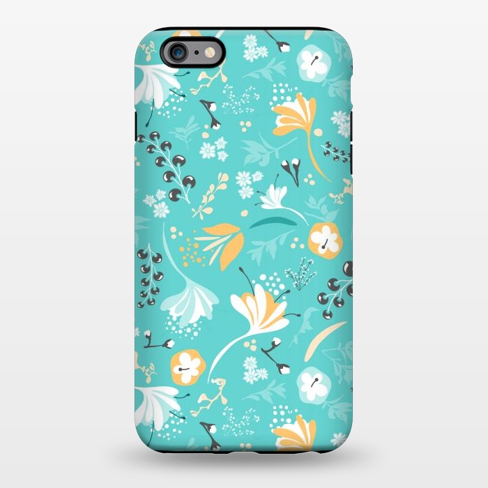 iPhone 6/6s plus StrongFit Beautiful BC Blooms on Bright Blue by Paula Ohreen
