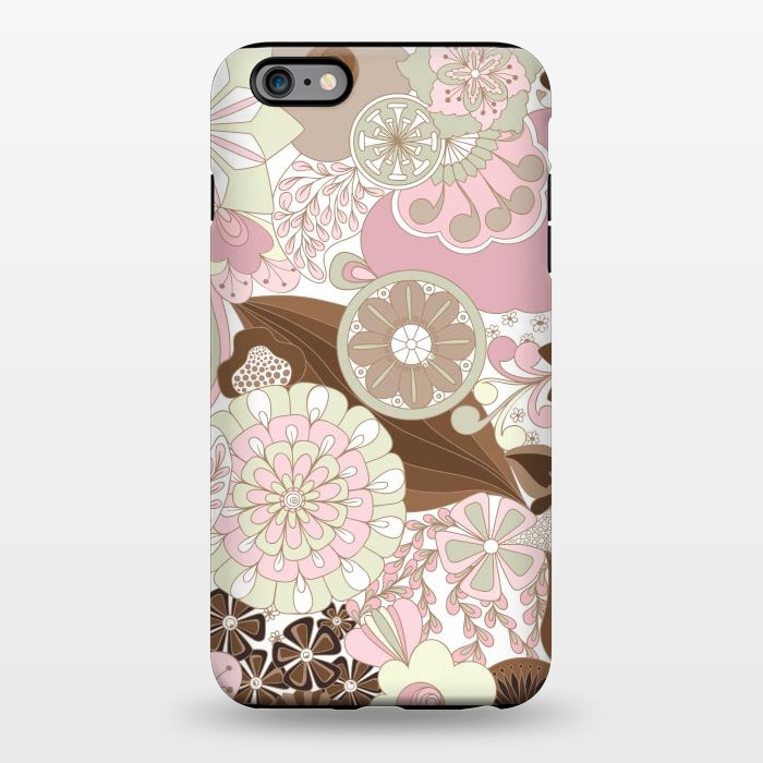 iPhone 6/6s plus StrongFit Flowers, Flowers Everywhere - Pink and Brown by Paula Ohreen