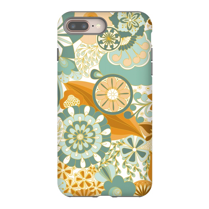 iPhone 7 plus StrongFit Flowers, Flowers Everywhere - Orange and Green by Paula Ohreen