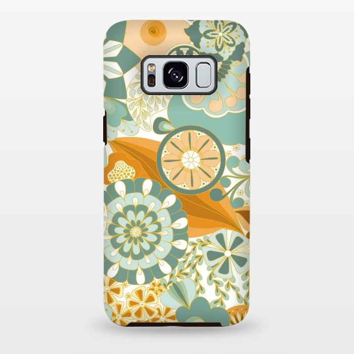 Galaxy S8 plus StrongFit Flowers, Flowers Everywhere - Orange and Green by Paula Ohreen
