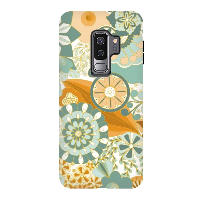 Galaxy S9 plus StrongFit Flowers, Flowers Everywhere - Orange and Green by Paula Ohreen