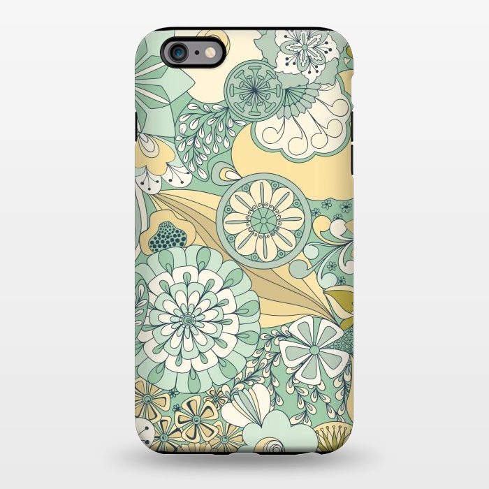 iPhone 6/6s plus StrongFit Flowers, Flowers Everywhere - Cream and Mint by Paula Ohreen