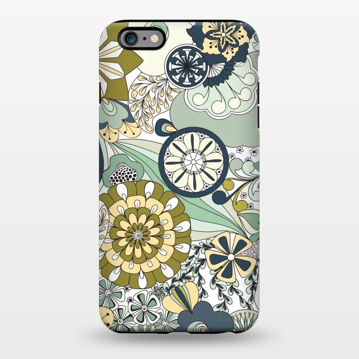 iPhone 6/6s plus StrongFit Flowers, Flowers Everywhere - Navy and Green by Paula Ohreen