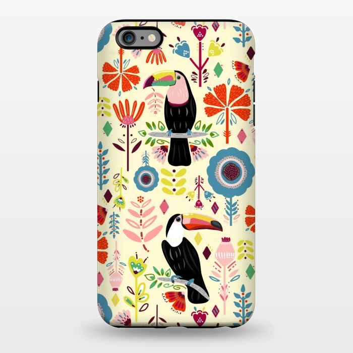 iPhone 6/6s plus StrongFit Colorful Toucans On Cream  by Tigatiga