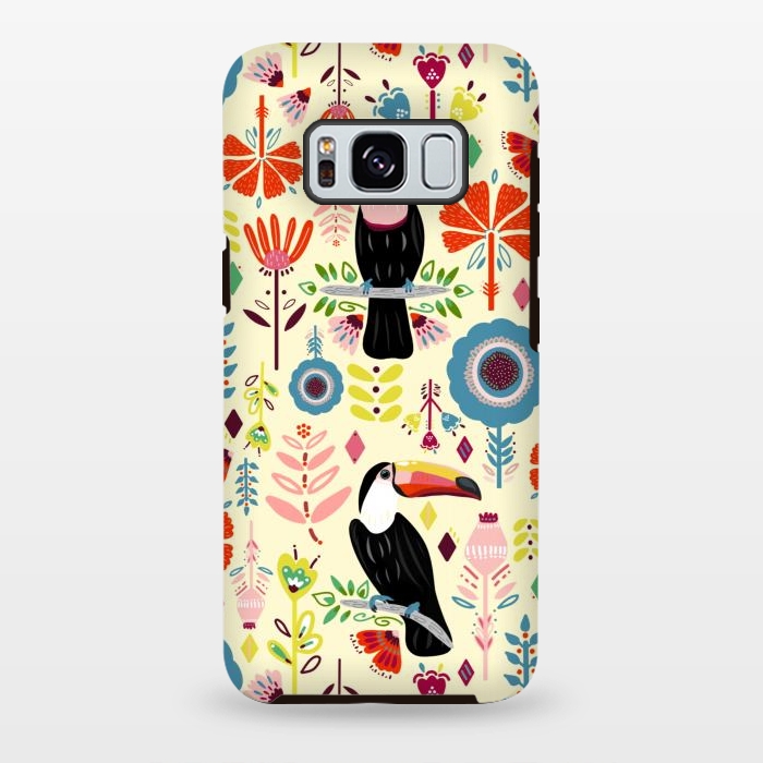 Galaxy S8 plus StrongFit Colorful Toucans On Cream  by Tigatiga