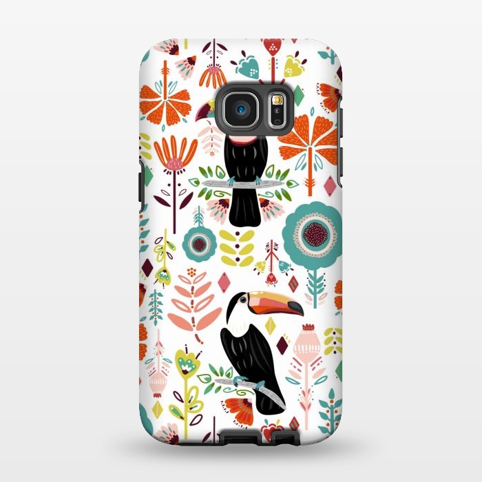Galaxy S7 EDGE StrongFit Colorful Toucans  by Tigatiga