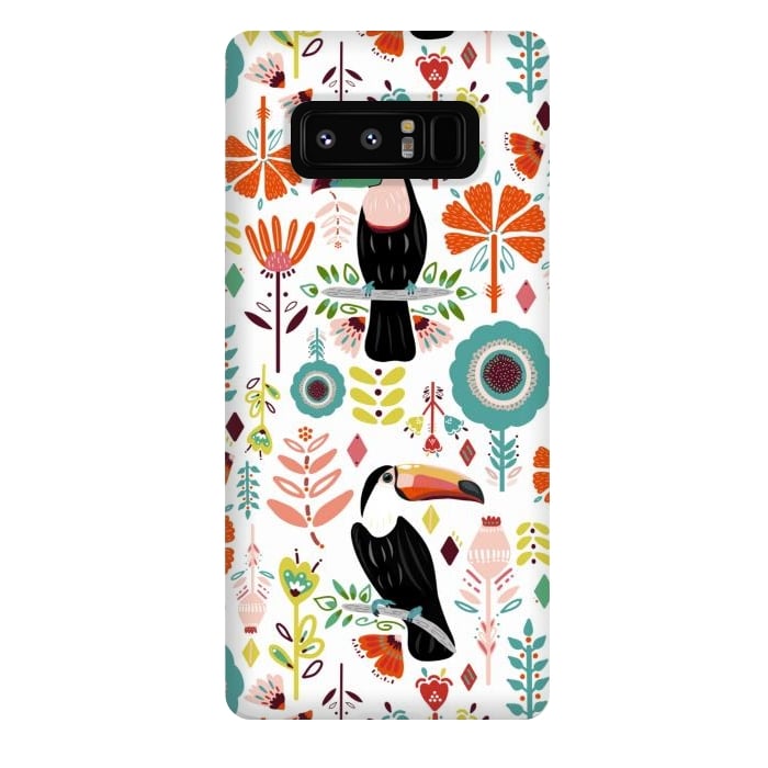 Galaxy Note 8 StrongFit Colorful Toucans  by Tigatiga
