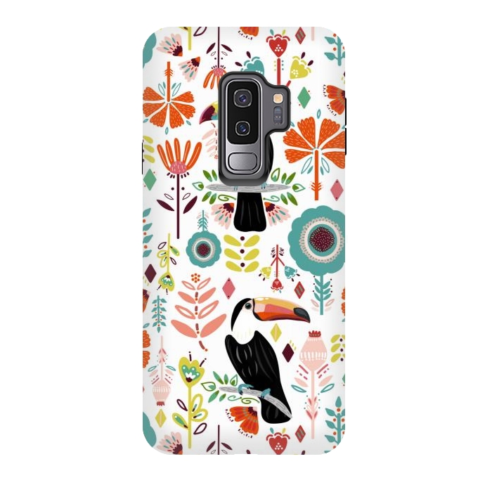 Galaxy S9 plus StrongFit Colorful Toucans  by Tigatiga