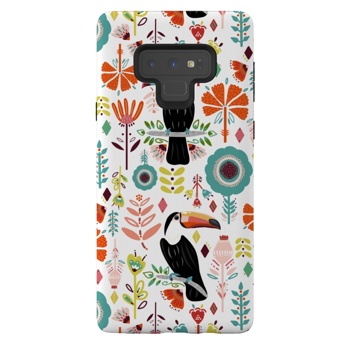 Galaxy Note 9 StrongFit Colorful Toucans  by Tigatiga