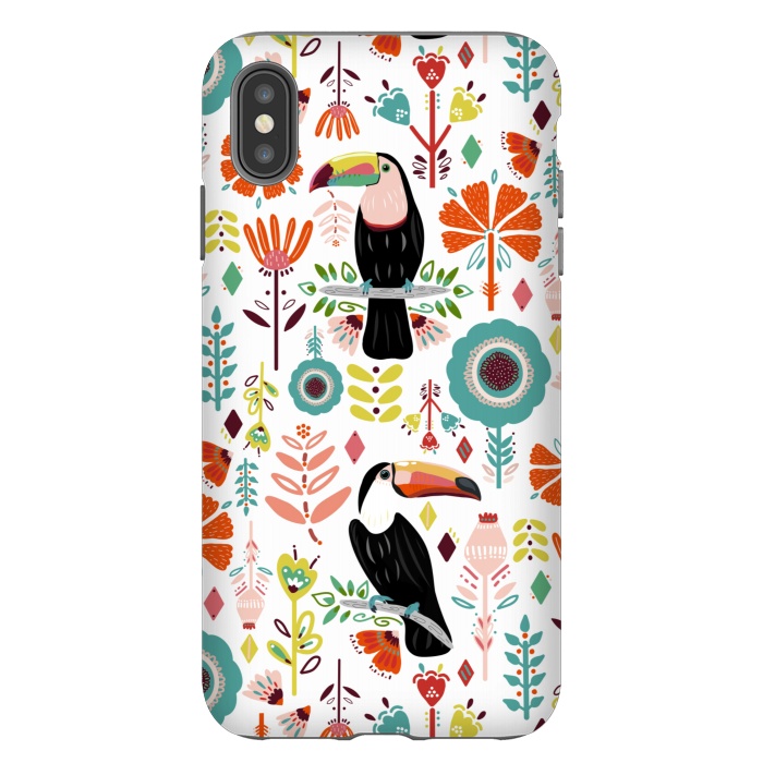 iPhone Xs Max StrongFit Colorful Toucans  by Tigatiga