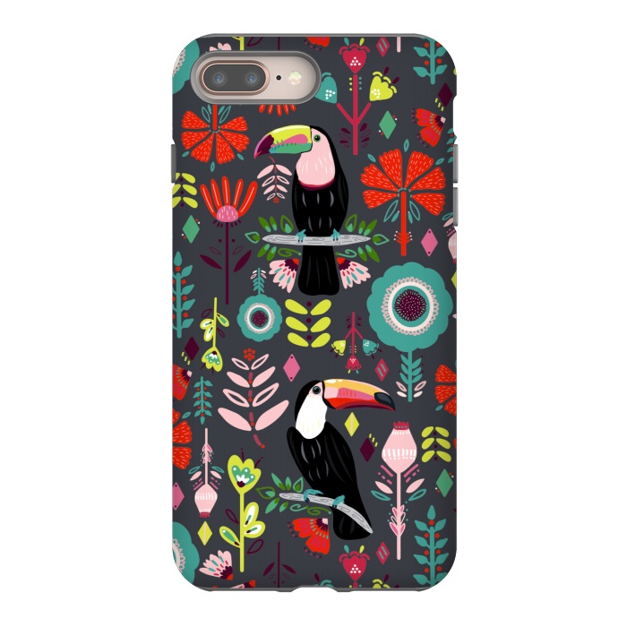 iPhone 7 plus StrongFit Colorful Toucans With Bright Red  by Tigatiga