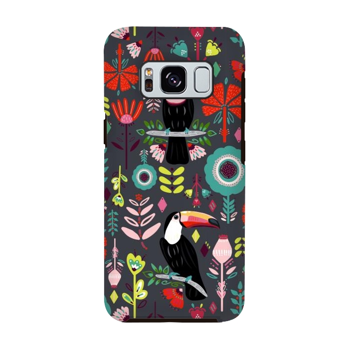 Galaxy S8 StrongFit Colorful Toucans With Bright Red  by Tigatiga