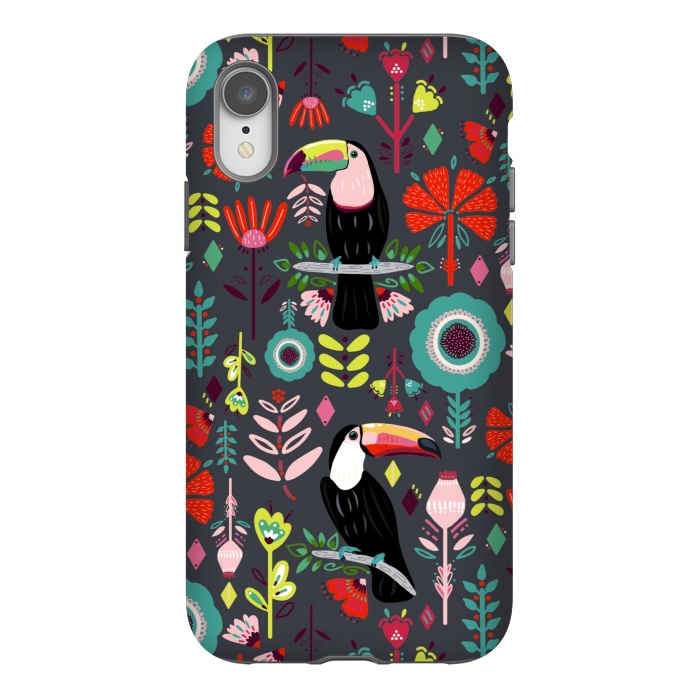 iPhone Xr StrongFit Colorful Toucans With Bright Red  by Tigatiga