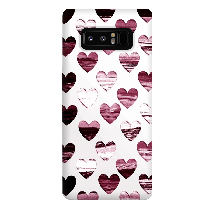 Galaxy Note 8 StrongFit Cherry wine brushed painted hearts by Oana 