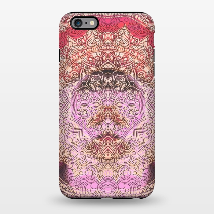 iPhone 6/6s plus StrongFit Pink red mandala line art by Oana 