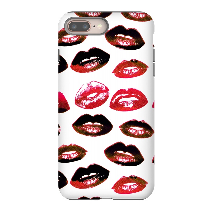 iPhone 7 plus StrongFit Dark red lipstick kisses - Valentine by Oana 