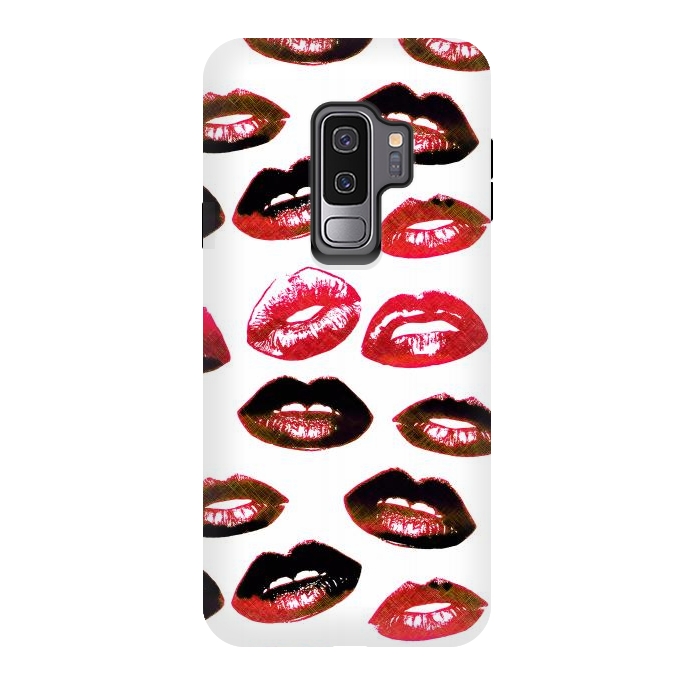 Galaxy S9 plus StrongFit Dark red lipstick kisses - Valentine by Oana 